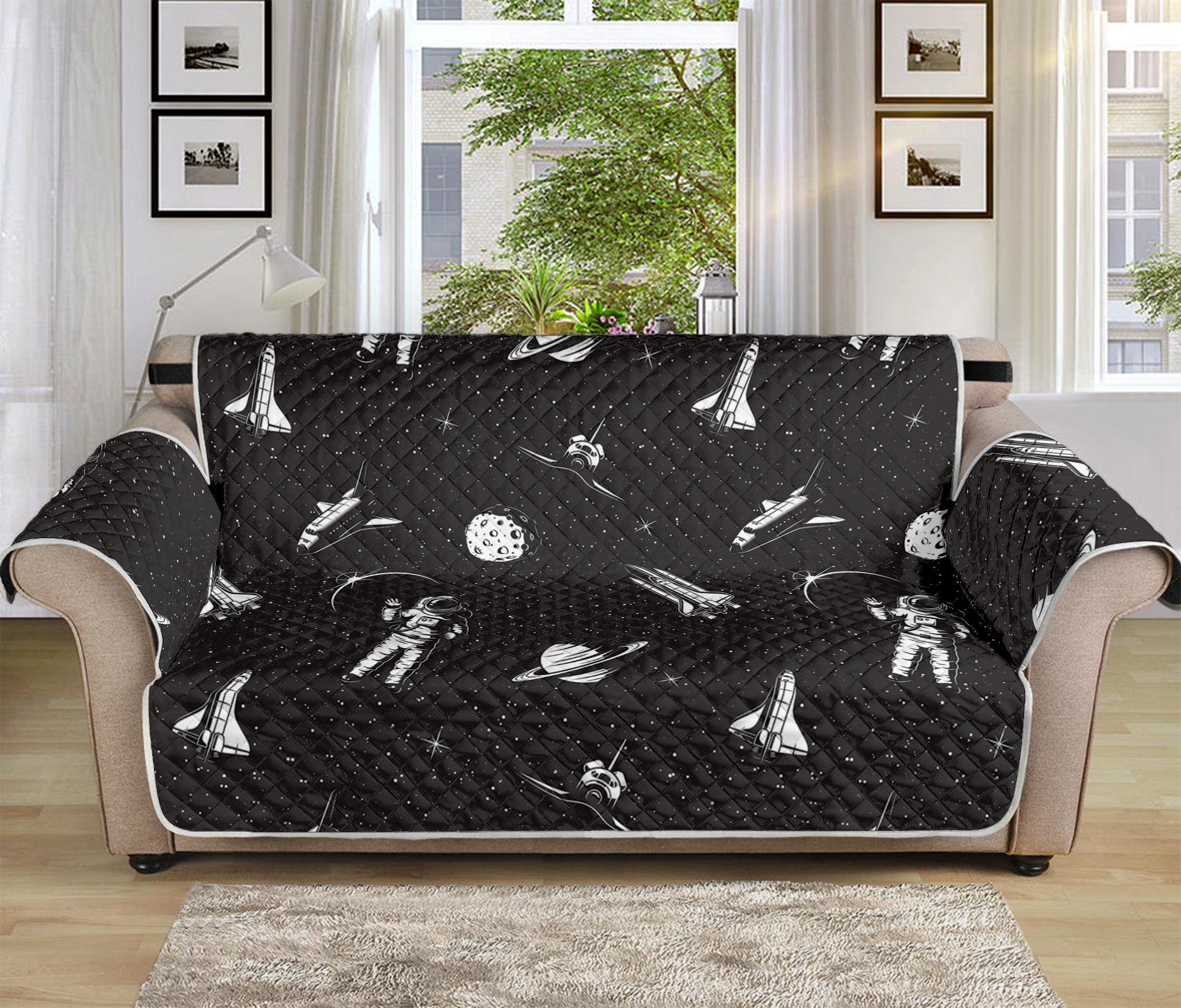 Astronaut In Space Pattern Print Sofa Protector