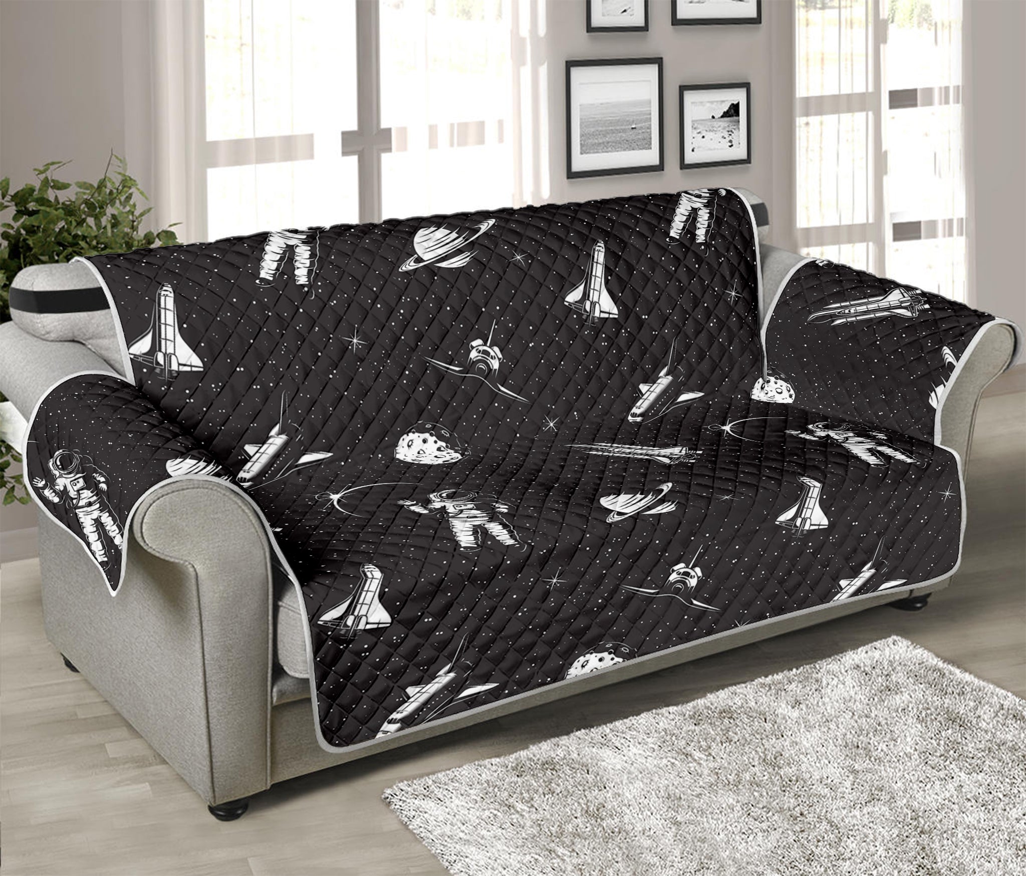 Astronaut In Space Pattern Print Sofa Protector