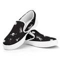 Astronaut In Space Pattern Print White Slip On Sneakers