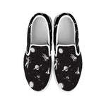 Astronaut In Space Pattern Print White Slip On Shoes
