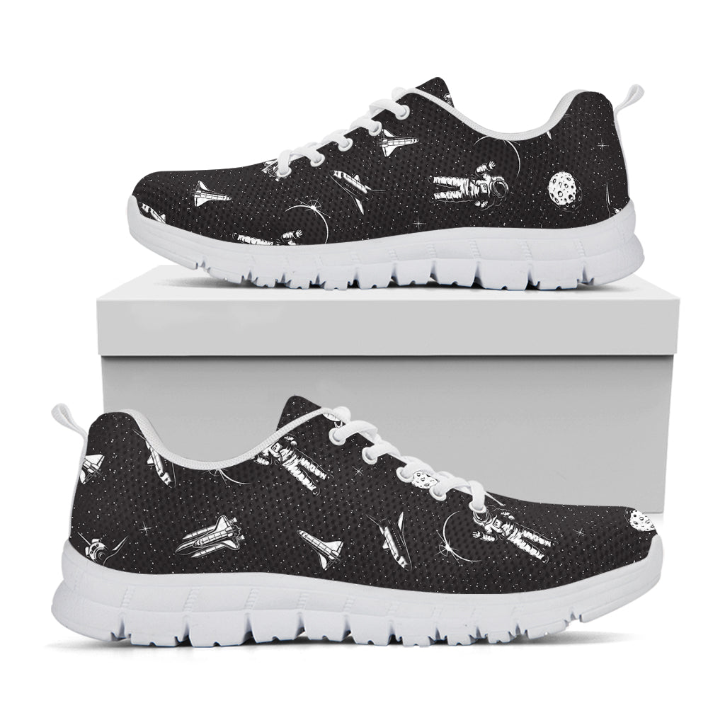 Astronaut In Space Pattern Print White Sneakers