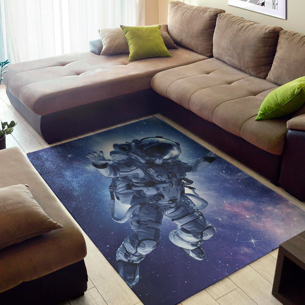 Astronaut On Space Mission Print Area Rug