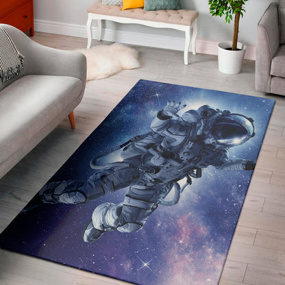 Astronaut On Space Mission Print Area Rug