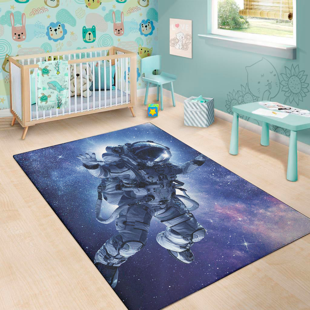 Astronaut On Space Mission Print Area Rug