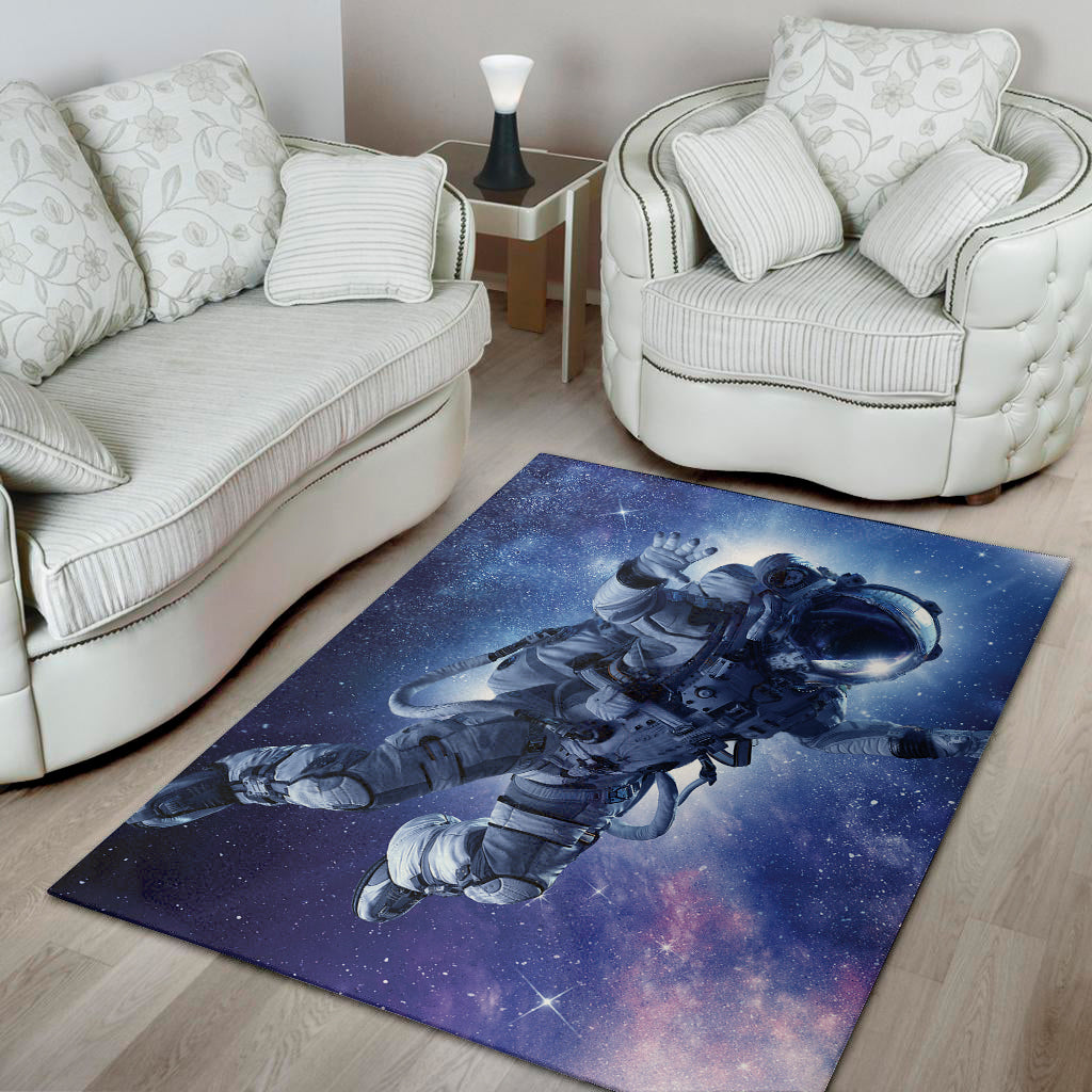 Astronaut On Space Mission Print Area Rug