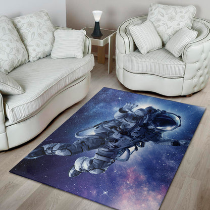 Astronaut On Space Mission Print Area Rug