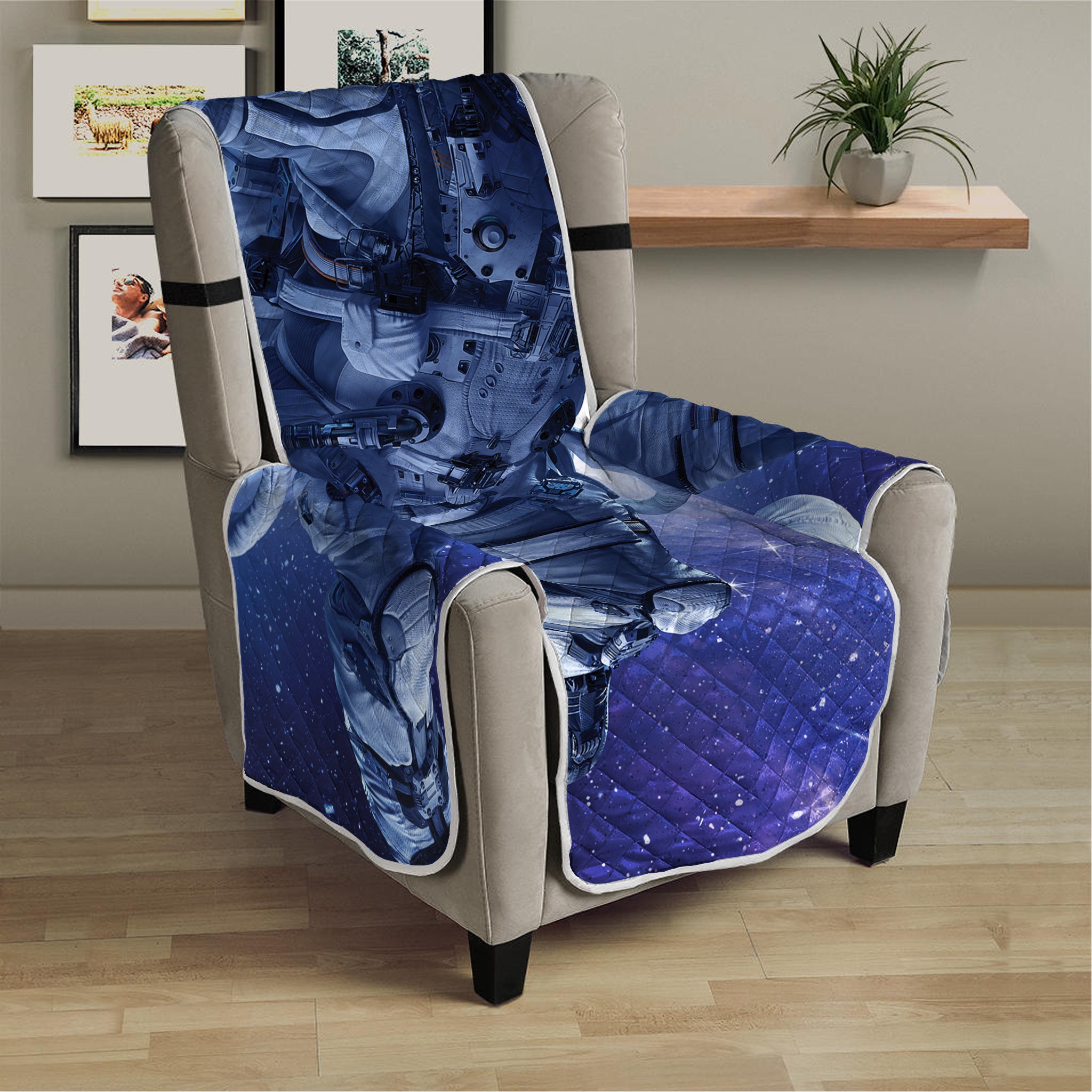 Astronaut On Space Mission Print Armchair Protector