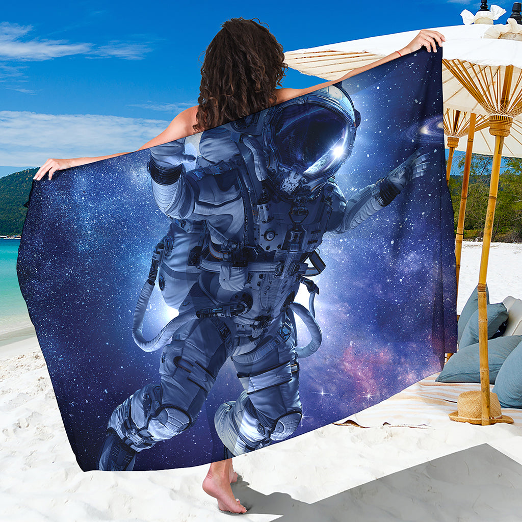 Astronaut On Space Mission Print Beach Sarong Wrap