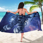 Astronaut On Space Mission Print Beach Sarong Wrap