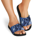 Astronaut On Space Mission Print Black Slide Sandals