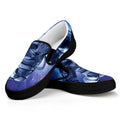 Astronaut On Space Mission Print Black Slip On Sneakers
