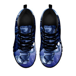 Astronaut On Space Mission Print Black Sneakers