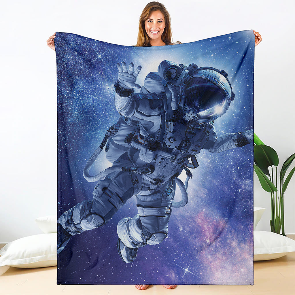 Astronaut On Space Mission Print Blanket