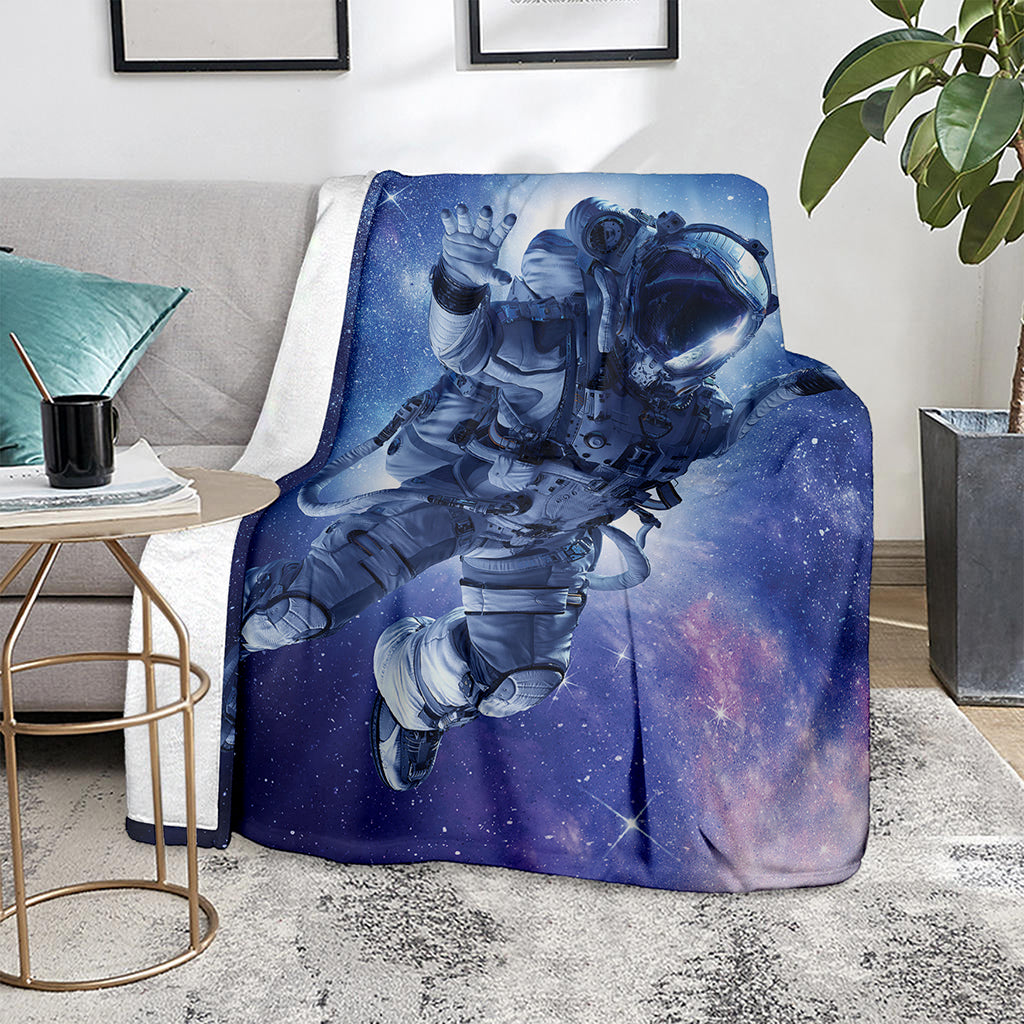 Astronaut On Space Mission Print Blanket