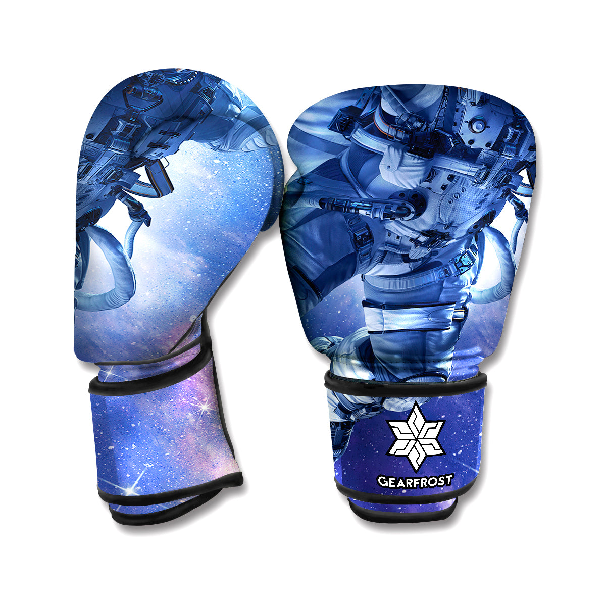 Astronaut On Space Mission Print Boxing Gloves