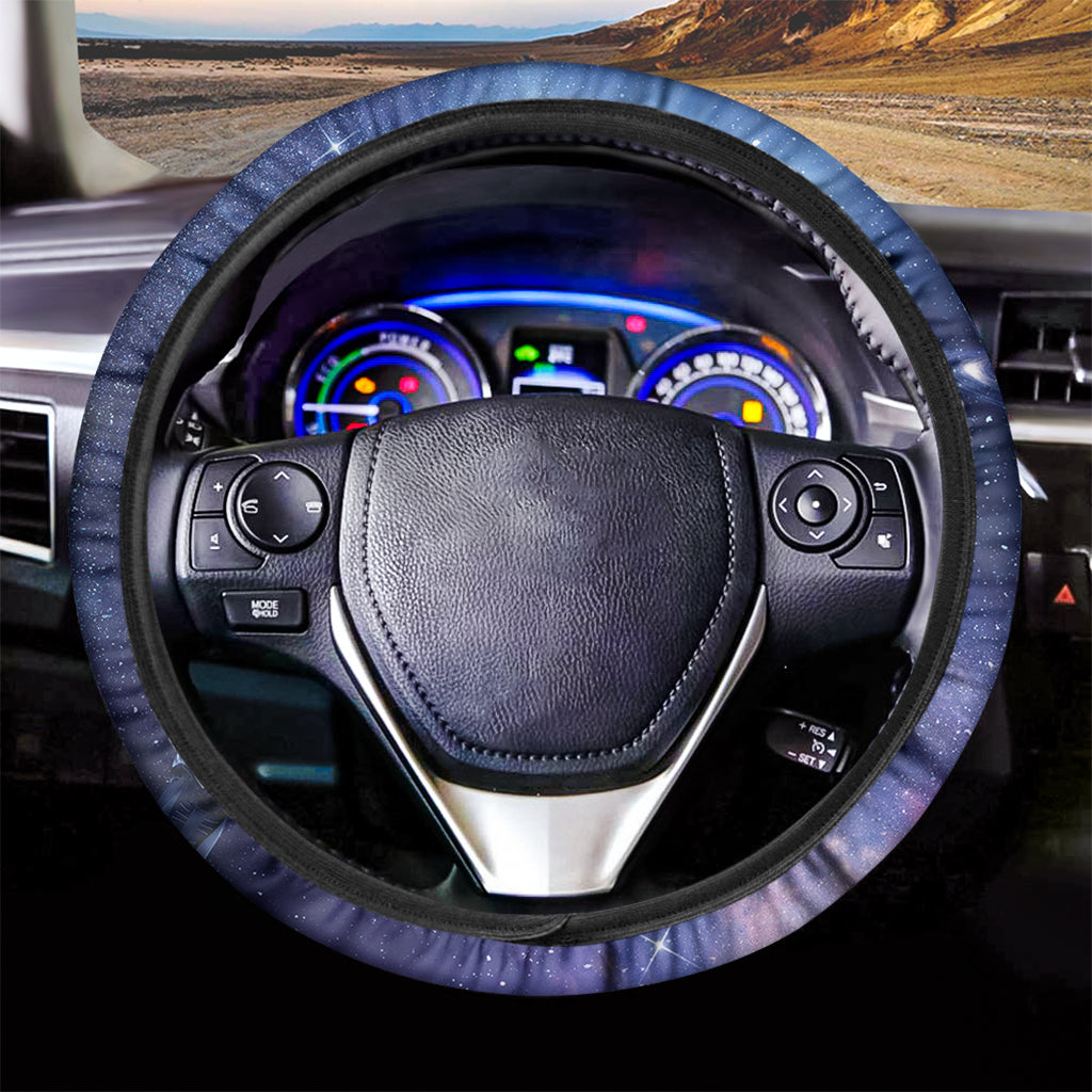 Astronaut On Space Mission Print Car Steering Wheel Cover