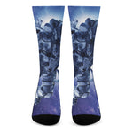 Astronaut On Space Mission Print Crew Socks