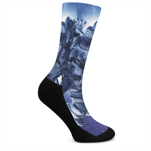 Astronaut On Space Mission Print Crew Socks