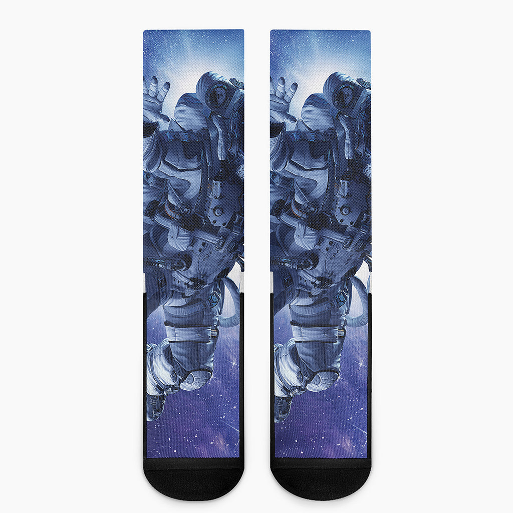 Astronaut On Space Mission Print Crew Socks