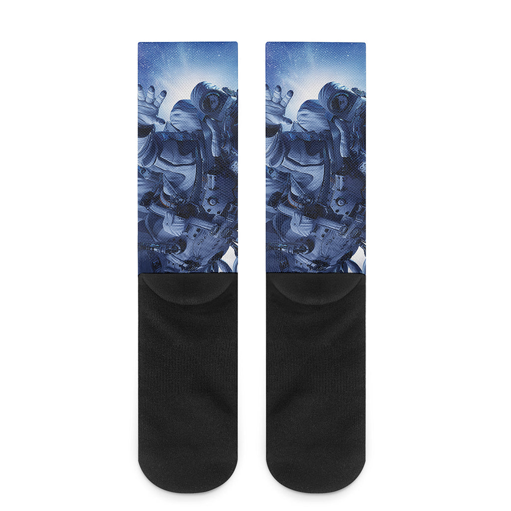 Astronaut On Space Mission Print Crew Socks