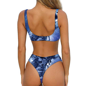 Astronaut On Space Mission Print Front Bow Tie Bikini