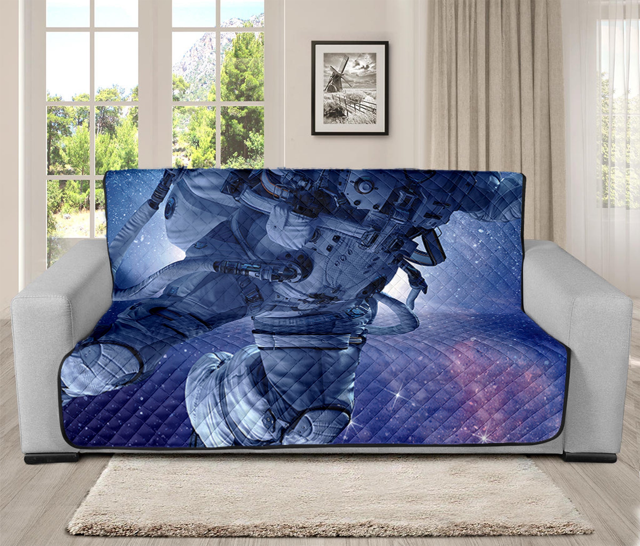 Astronaut On Space Mission Print Futon Protector