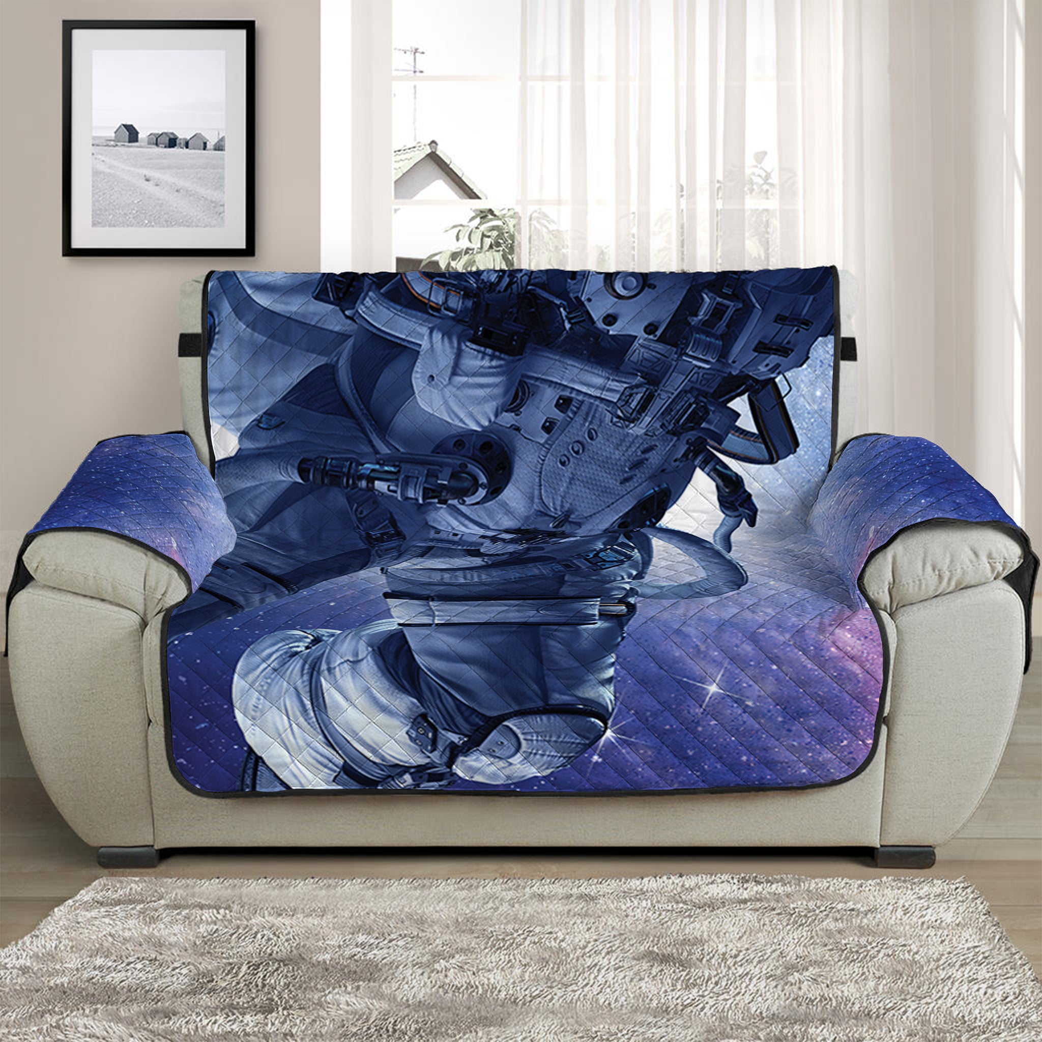 Astronaut On Space Mission Print Half Sofa Protector