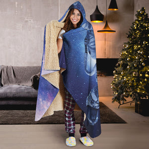 Astronaut On Space Mission Print Hooded Blanket