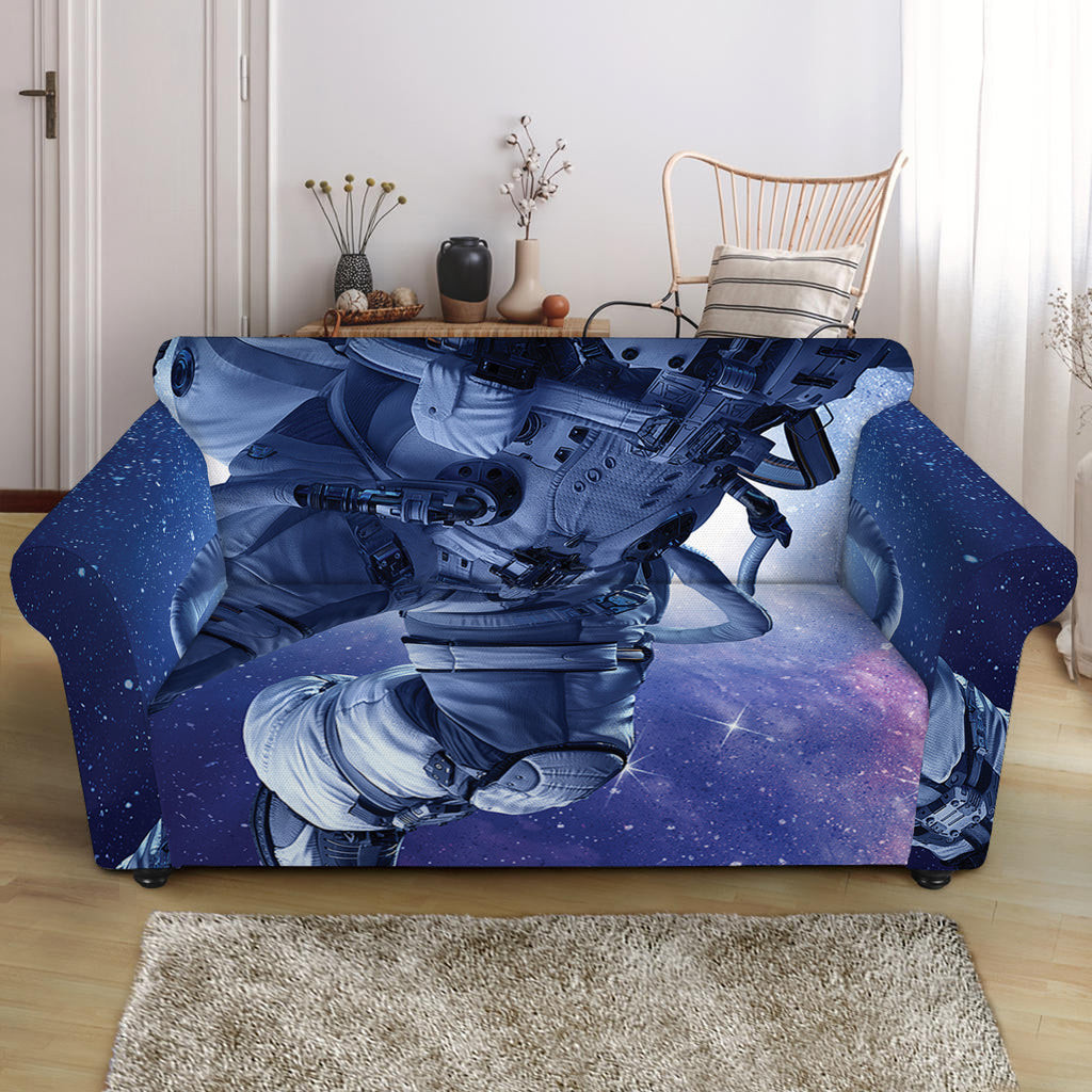 Astronaut On Space Mission Print Loveseat Slipcover