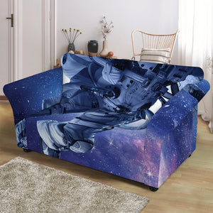 Astronaut On Space Mission Print Loveseat Slipcover