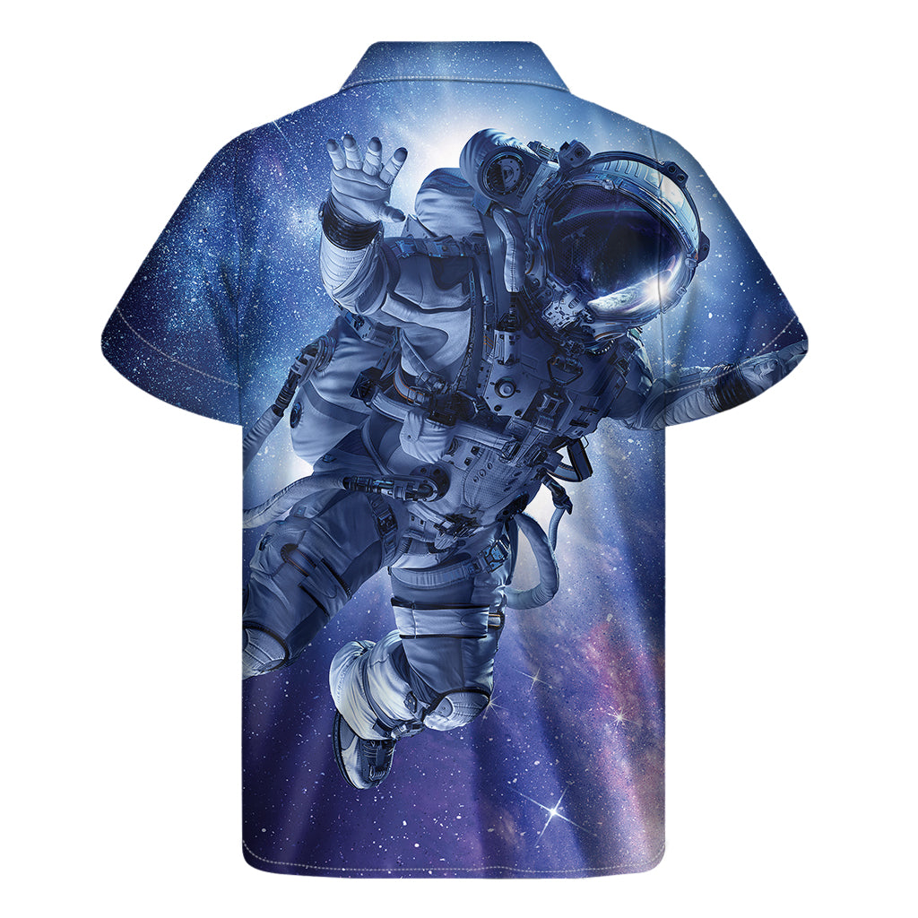 Astronaut On Space Mission Print Men's Short Sleeve Shirt