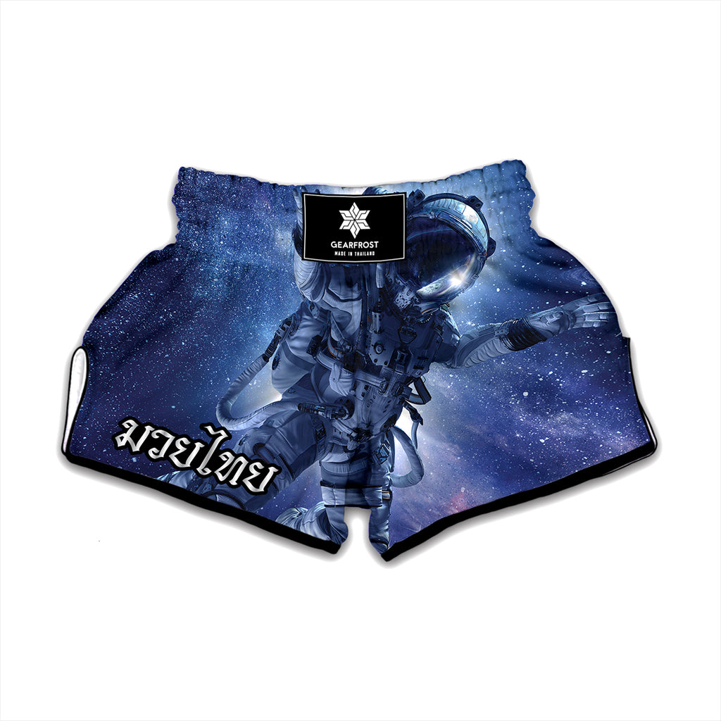 Astronaut On Space Mission Print Muay Thai Boxing Shorts