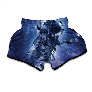 Astronaut On Space Mission Print Muay Thai Boxing Shorts