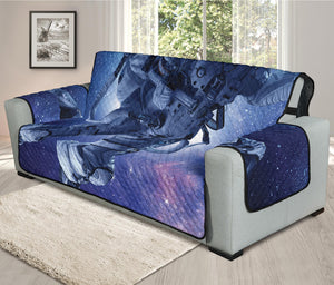 Astronaut On Space Mission Print Oversized Sofa Protector