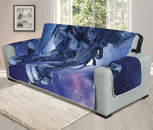 Astronaut On Space Mission Print Oversized Sofa Protector