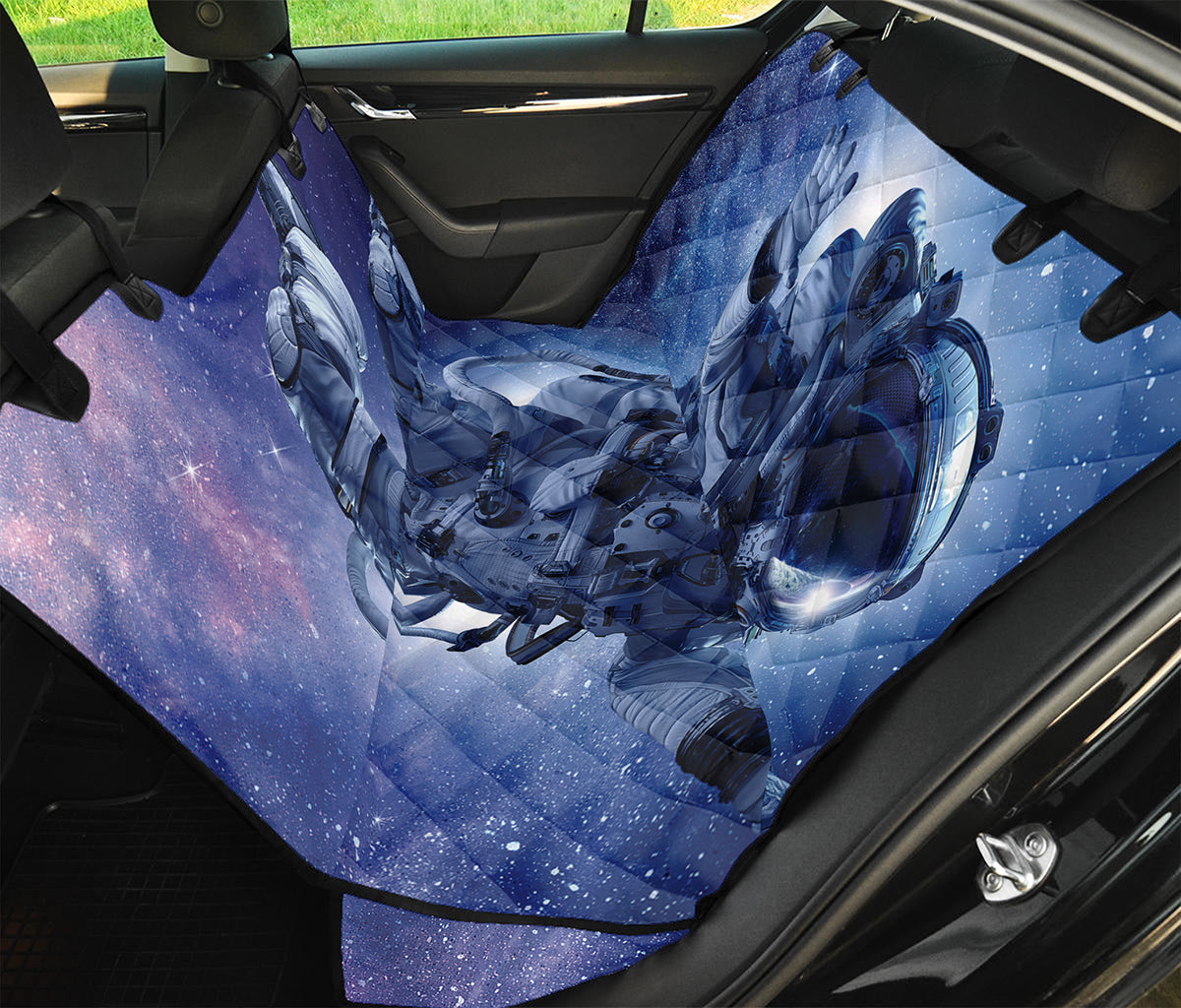 Astronaut On Space Mission Print Pet Car Back Seat Cover