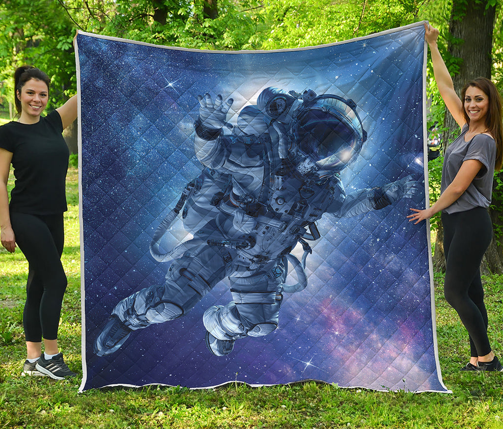 Astronaut On Space Mission Print Quilt