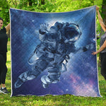 Astronaut On Space Mission Print Quilt