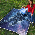 Astronaut On Space Mission Print Quilt