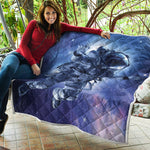 Astronaut On Space Mission Print Quilt