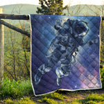 Astronaut On Space Mission Print Quilt