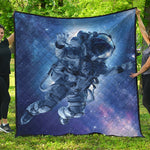 Astronaut On Space Mission Print Quilt