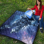 Astronaut On Space Mission Print Quilt