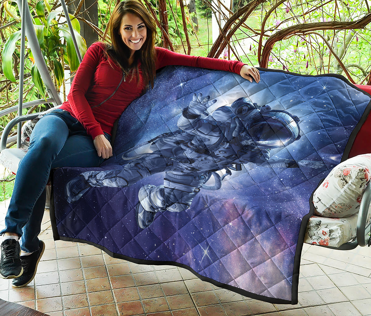 Astronaut On Space Mission Print Quilt