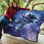 Astronaut On Space Mission Print Quilt