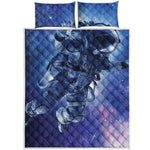 Astronaut On Space Mission Print Quilt Bed Set