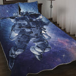 Astronaut On Space Mission Print Quilt Bed Set