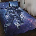 Astronaut On Space Mission Print Quilt Bed Set