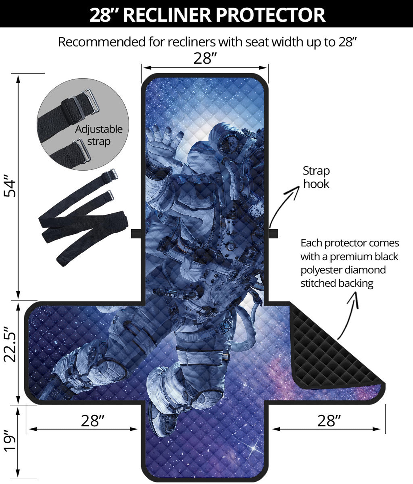 Astronaut On Space Mission Print Recliner Protector