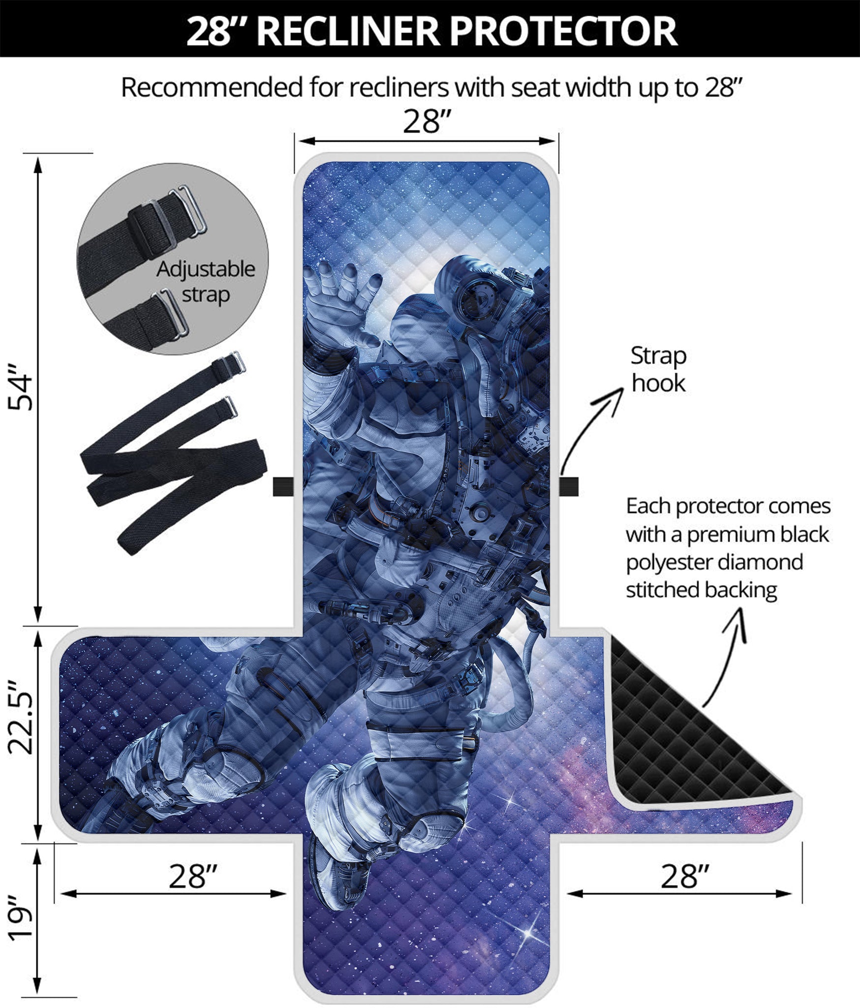 Astronaut On Space Mission Print Recliner Protector